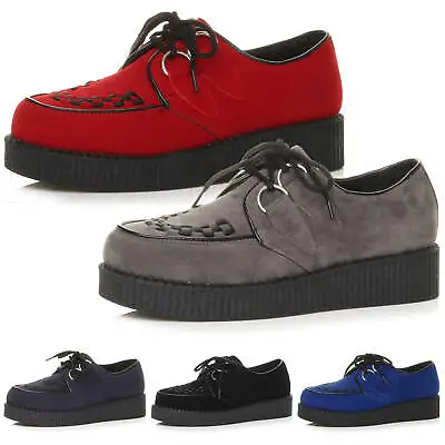 Mens Lace Up Grunge Goth Punk Rockabilly Brothel Creepers Teddy Boy Shoes Size • £33.99