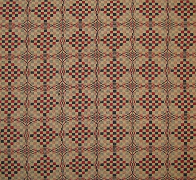 $11.95 • Buy Prim Antique Vtg Style Brick Navy Linen Cotton Woven COVERLET RUNNER RQ6BRSR