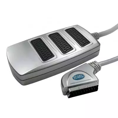 3 Way Scart Adapter Splitter Box Adapter Split To 3 TV's PREMIUM SILVER RANGE • £5.19