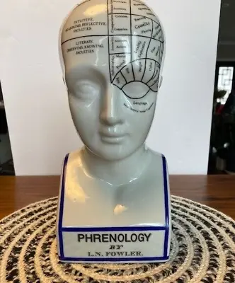 Vintage 12  Porcelain Phrenology Head Bust  By L. N. Fowler  Authentic Model • $50