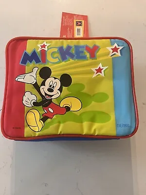 NWT Vintage 1998 Walt Disney MICKEY MOUSE Thermos Insulated Lunch Bag & Bottle • £14.46