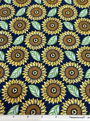 Fabric Moda Cotton  Sun Flowers In My Heart  44  Cotton Sold By The 1/2 Yard • $5.79