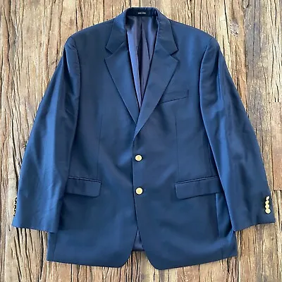 Lauren Ralph Lauren Blazer Men's 44R Blue Gold Crest Buttons Single Vented • $59.77