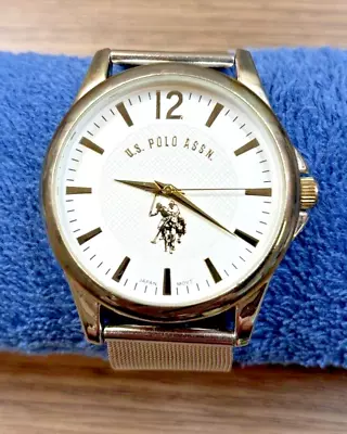 U.S. Polo Assn. Classic 44mm Men's Watch Stainless Back Silver Metal Band PC21J • $10.98