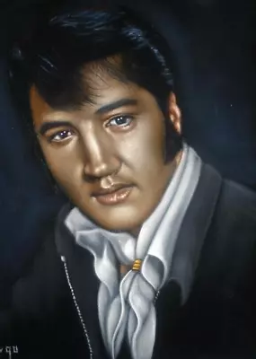 Young Elvis Presley Black Velvet Original Oil Painting Handpainted Signed Art • $175