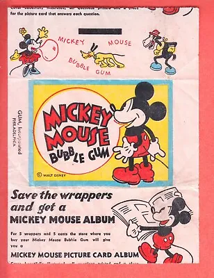 1937  Gum  Mickey Mouse  Type 2  Variation Wrapper  Nm • $699.99