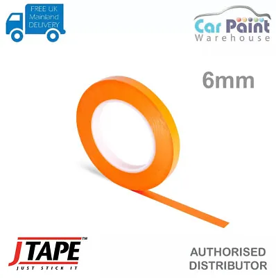 J Tape Fine Line Orange Masking Tape Detailing Heat Resistant 6mm X 55m • £5.36