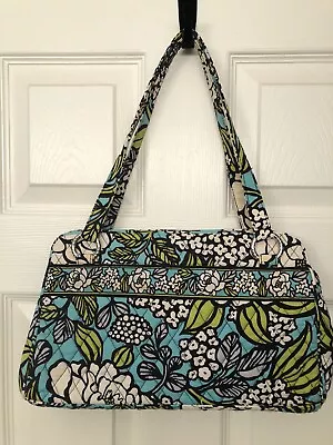 Retired~ Vera Bradley Aqua Blue Island Blooms Whitney Handbag Purse With Silver • $12