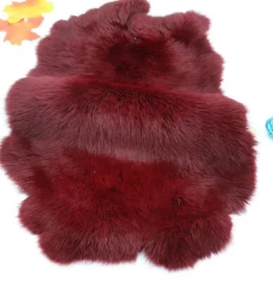 1PCS Dark Red Real Rabbit Fur Pelt Craft Genuine Rabbit Fur Skin For Pets Bags • $10.44