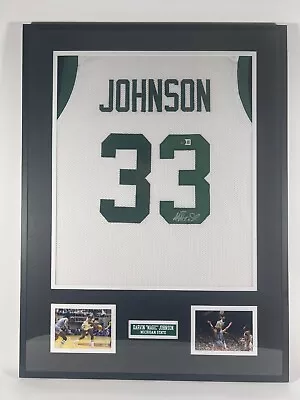 Magic Johnson Autographed & Framed White Michigan State Jersey - Beckett - COA • $299.99