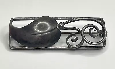 Vintage Sterling Silver Denmark Leaf Brooch Pin • $39.99