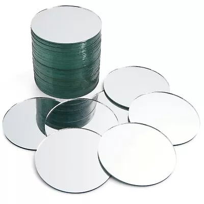 50-Pack Small Round Mirrors For Crafts 3-Inch Glass Tile Circles For Wall Decor • $22.99