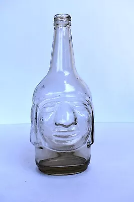 Antique Liquor Bottle Native American Man Head Face Wine Whisky Bottle Old Monk  • $90.83