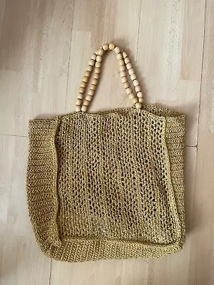 Limited Edition Zara Strawwoven Raffia Natural Bagtote- Sold Outwooden Beads • £49.99