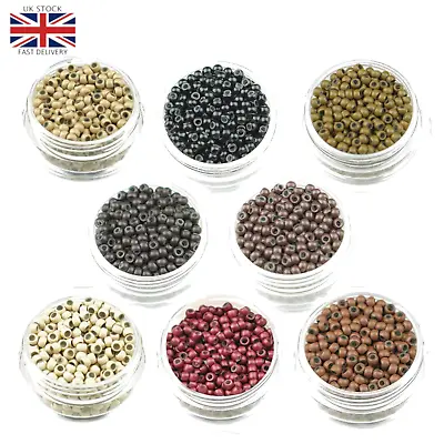 NANO Beads Micro Rings Silicone Lined Hair Extension Loop 3MM 100/200/400/1000UK • £1.79