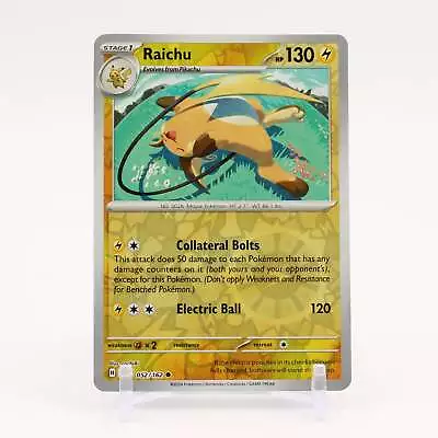 Raichu - 052/162 Temporal Forces Reverse Holo Pokemon - NM/MINT • $1.74