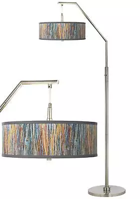 Striking Bark Designer Giclee Shade Arc Floor Lamp • $299.99