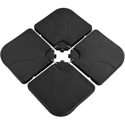 4pcs Cantilever Offset Parasol Base Fillable Patio Umbrella Stand Weights Black • £24