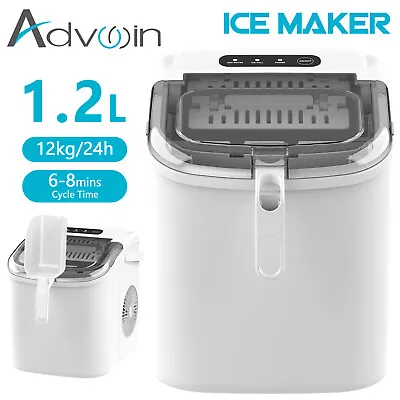 Advwin Portable 12kg/24hr Commercial Ice Maker Machine Countertop Cubes White • $119.90