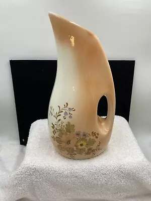 Vintage Ceramic Mold 1980  Pitcher Vase With FLORAL Decor Signed And Dated • $10