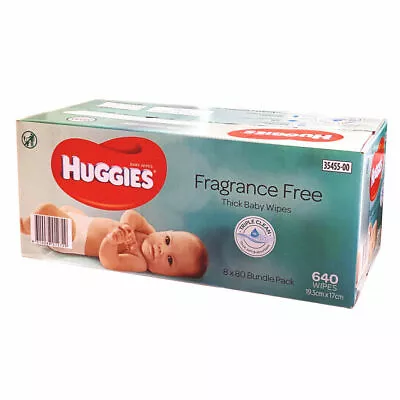 $40.79 • Buy 640 HUGGIES Thick Baby Wet Wipes Bulk Mega Pack Fragrance Free
