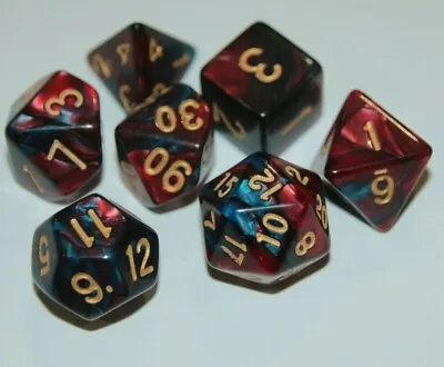 $10.98 • Buy Dice 7 Piece Set D & D Polyhedral Red & Blue Pearl Pathfinder Dungeons & Dragons