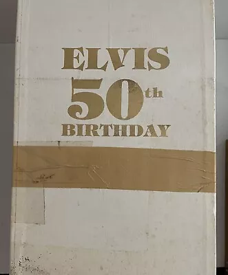 ELVIS 50TH BIRTHDAY McCORMICK STRAIGHT BOURBON WHISKEY DECANTOR USED. DIRTY • $90