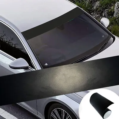 Matte Black Visor Sun Strip Vinyl Decal For Car Vehicle Front Windshield Sticker • $11.24