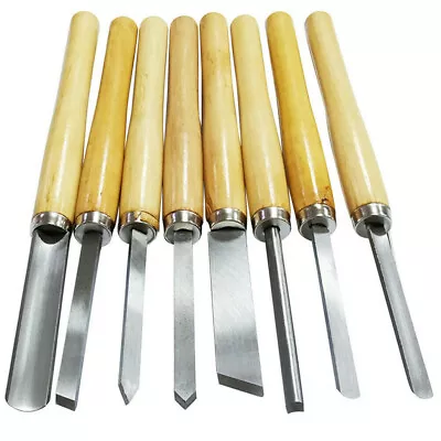 Extra Large 8pcs/set Wood Lathe Chisel Set Steel Turning Tools High Speed Gouge • $34.93