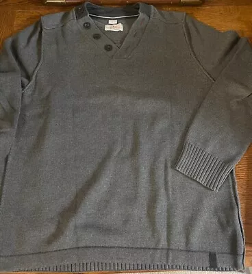 Men’s S. Oliver Gray Button Neck Sweater Size XL • $25