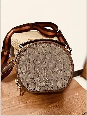 NWT Coach Canteen Crossbody In Signature Jacquard Khaki/Saddle CO986 New Packed • $301.81