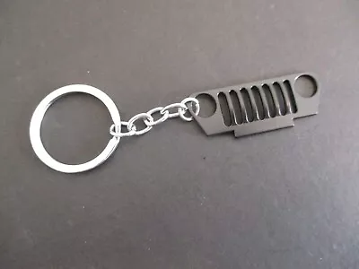 1x JEEP Wrangler Etc. 50 Mm GRILLE SATIN BLACK Metal Keychain Ring • $7.99