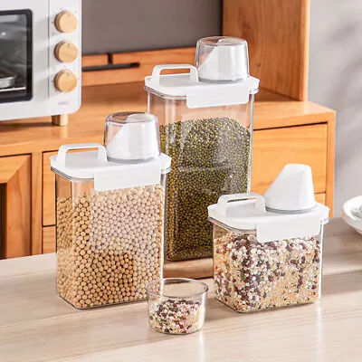 Plastic Pet Dog Cat Food Storage Container Feeders Cereal Dispenser Airtight Box • £7.95