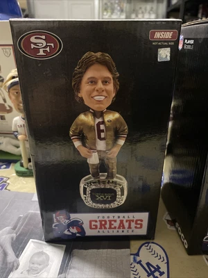 $180 • Buy JOE MONTANA San Francisco 49ers Super Bowl XVI Champion Ring Base NFL Bobblehead