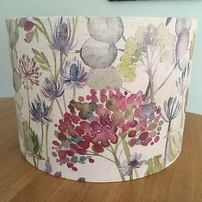 Floral Lamp Shade Voyage Hedgerow Linen Fabric Seedheads Alliums Pink Purple • £42.50