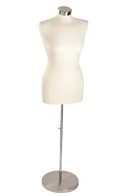 $120 • Buy Economy Female Off-White Jersey Dressmaker Form - Includes Base, Form, Finial