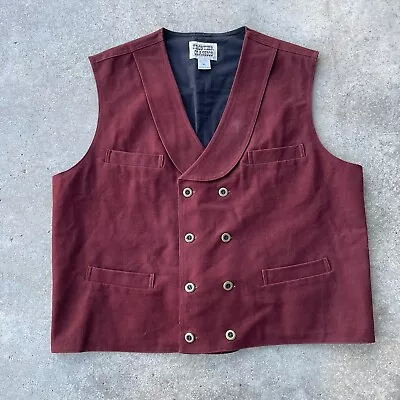 Frontier Classics Mens Brown Cotton Western Ranch Vest Size Men’s XL Canvas • $49.95