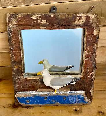 Unique Sculptured Driftwood Mirror 26cm X 22cm Vintage Rustic Nautical Frame • £30