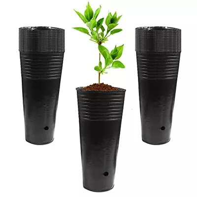 50 Tall Tree Pots Seedling Nursery Pots Deep Planter Pots 9.8  W/ Drainage Holes • $28.70