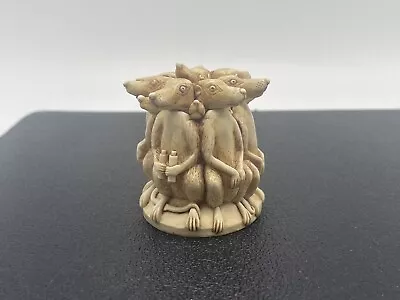 Vintage Harmony Kingdom Meerkats Trinket Box Carved Resin 1994 Made In England • $24.95