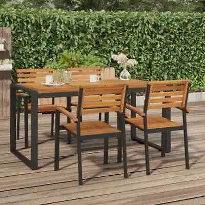 $279.99 • Buy Outdoor Table With U-shaped Legs Garden Dining Table Solid Wood Acacia VidaXL