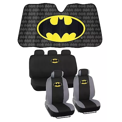 New Batman Classic Logo Car Front Back Rear Seat Cover Set & Windshield Sunshade • $79.95