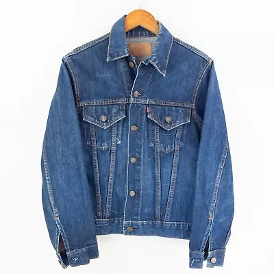 VINTAGE LEVIS 60's BIG E TRUCKER JACKET DOUBLE POCKET 525 BUTTON GREAT CONDITION • $350