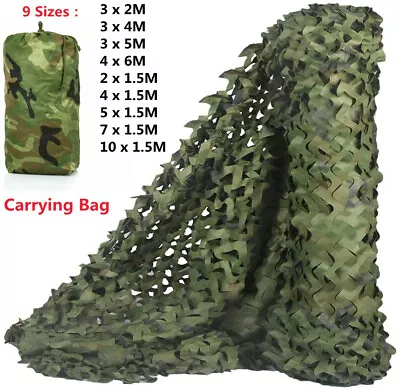 2m 3m 5m 10m Camouflage Netting Army Net Woodland Camo Camping Hide Hunting UK • £10.91