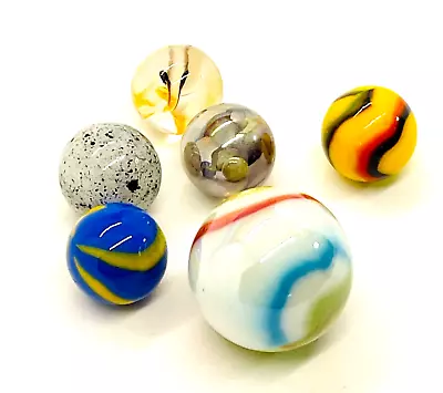 Mixed Lot Of 6 Vintage Estate Marbles #6 • $14