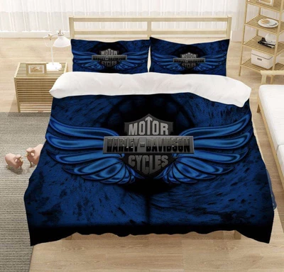 $93.28 • Buy Harley Davidson 3D Queen Quilt Cover Set