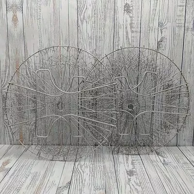 Metal Wire Mesh Egg Vegetable Gathering Collapsible Folding Farmhouse Basket Lot • $29.69