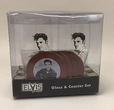 Vandor Elvis Glass & Coaster Set Item 47079 • $34.99