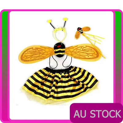 £15.16 • Buy Bumble Bee Honey Costume Toddler Girls Halloween Fancy Dress Kids Wing Headpiece