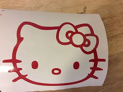 Hello Kitty Head Face Bow Car Truck Wall Vinyl Window Decal Decals Sticker Red • $4.27
